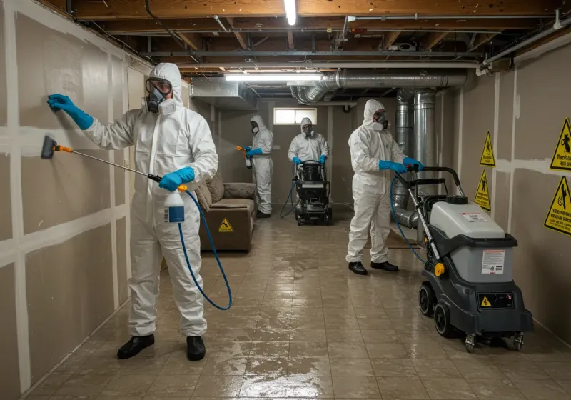 Basement Moisture Removal and Structural Drying process in Point Clear, AL